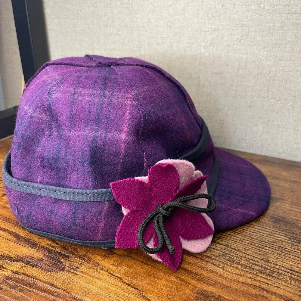 Lil' Stormy Kromer Petal Pusher XL Girls Hat Purple Passion Wool Made In USA